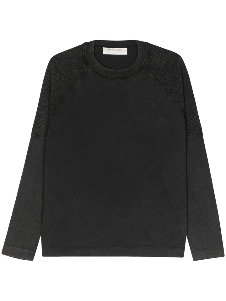 Mesh Shoulder Long Sleeve Tee