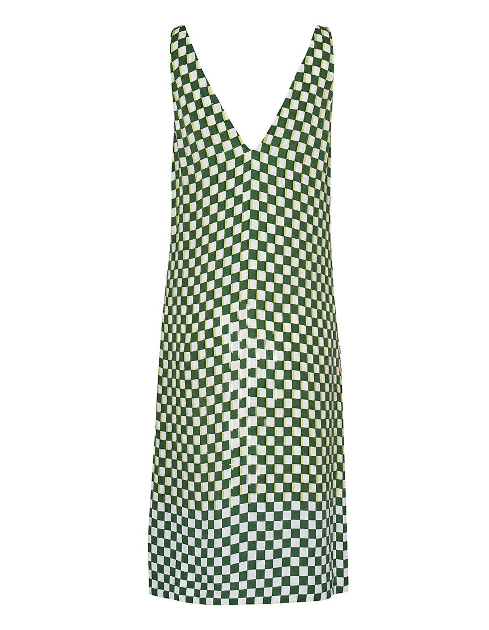 Bicolor Printed Checks Dress