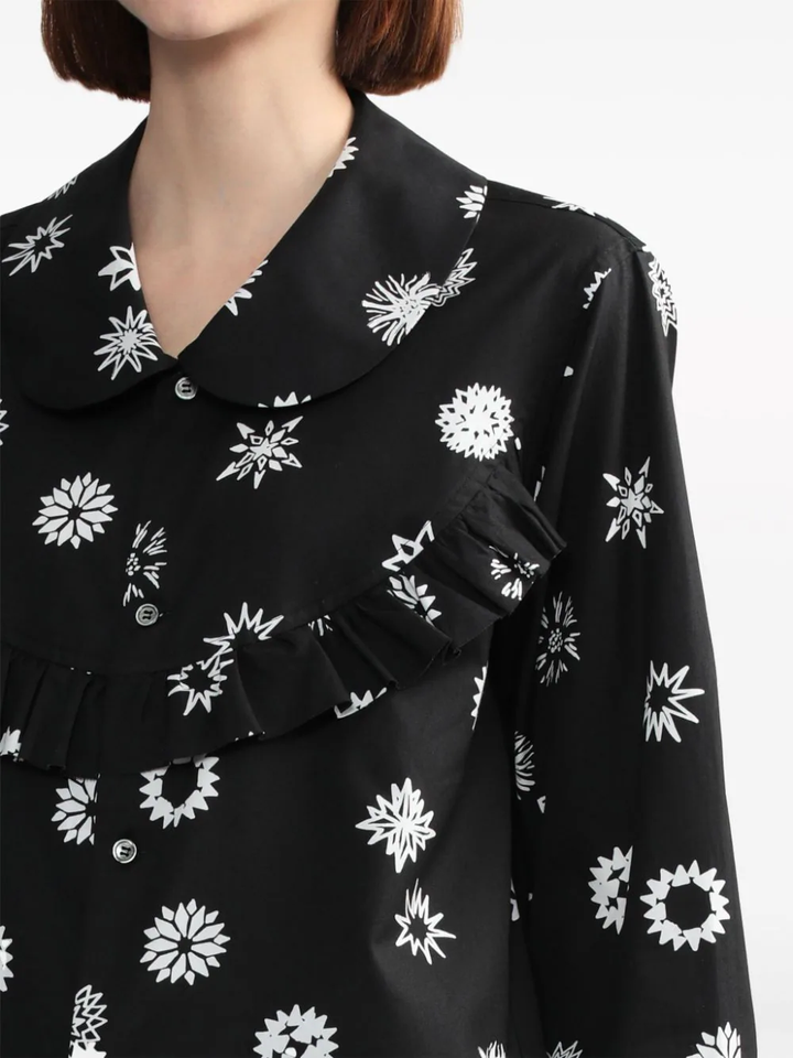 Filip Pagowski Print Ruffle Blouse