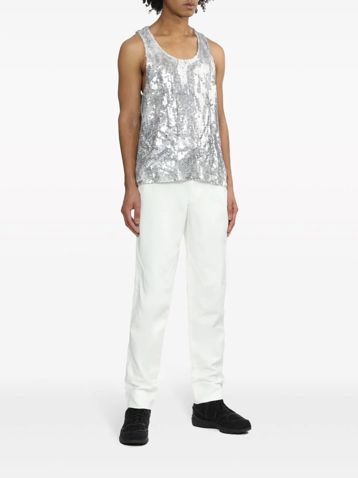 Sequin Georgette Tank Top