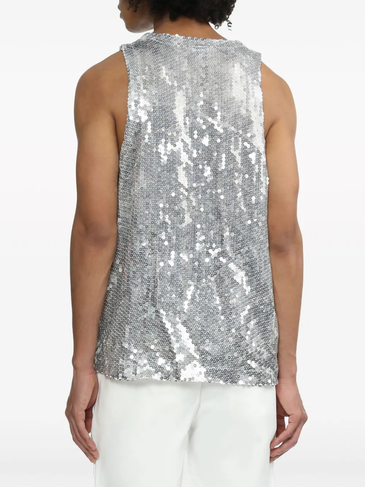 Sequin Georgette Tank Top