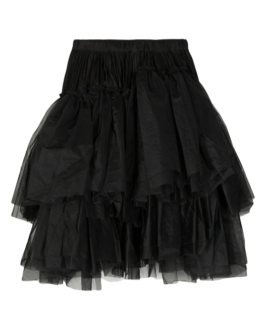 Semi-Sheer Ruffled Skirt
