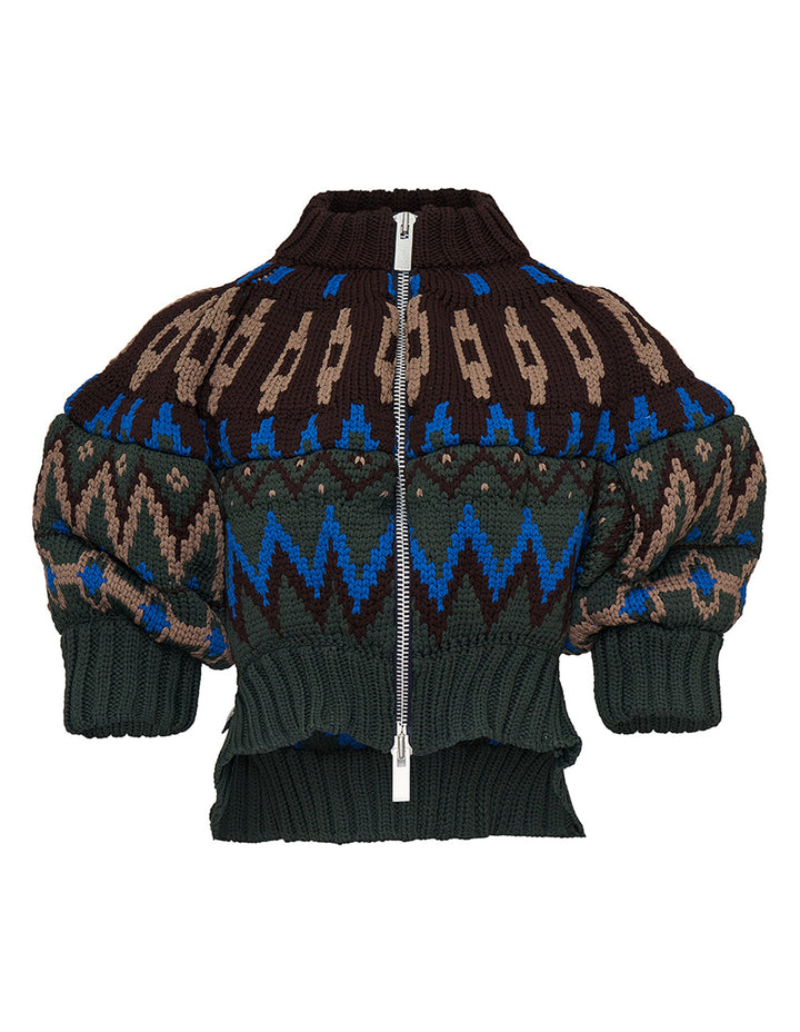 Jacquard Knit Blouson