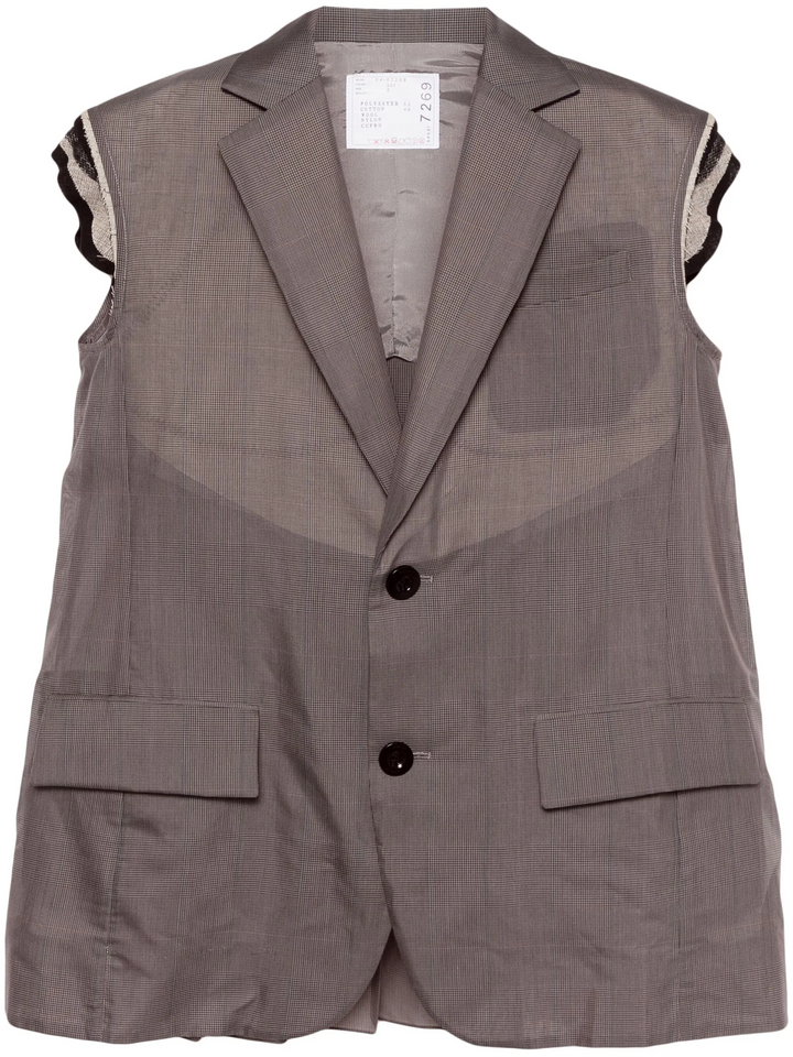 Chalk Stripe Glencheck Vest