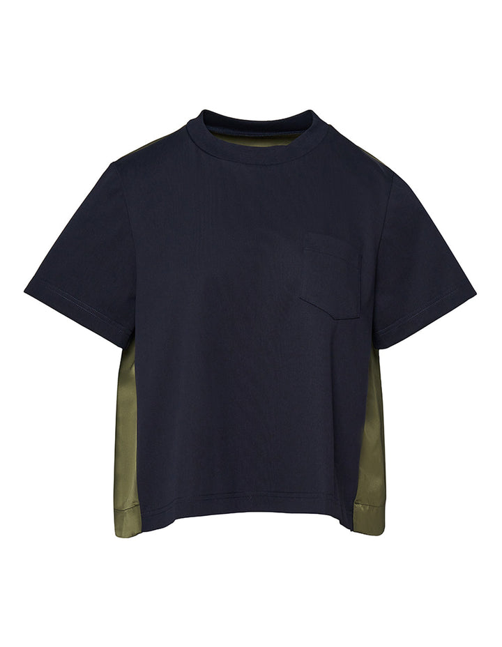 Cotton Jersey X Nylon Twill T-Shirt