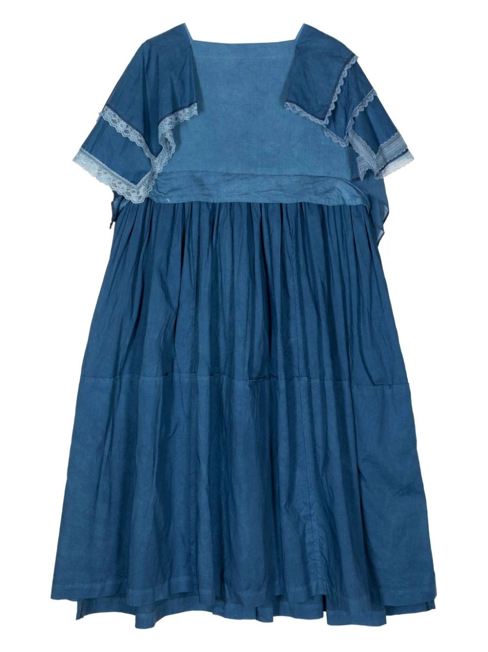 Cotton Linen Cloth Mix Indigo Dress