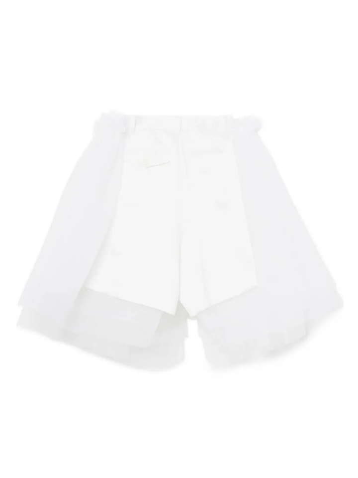 Polyester Satin X Nylon Tulle Shorts