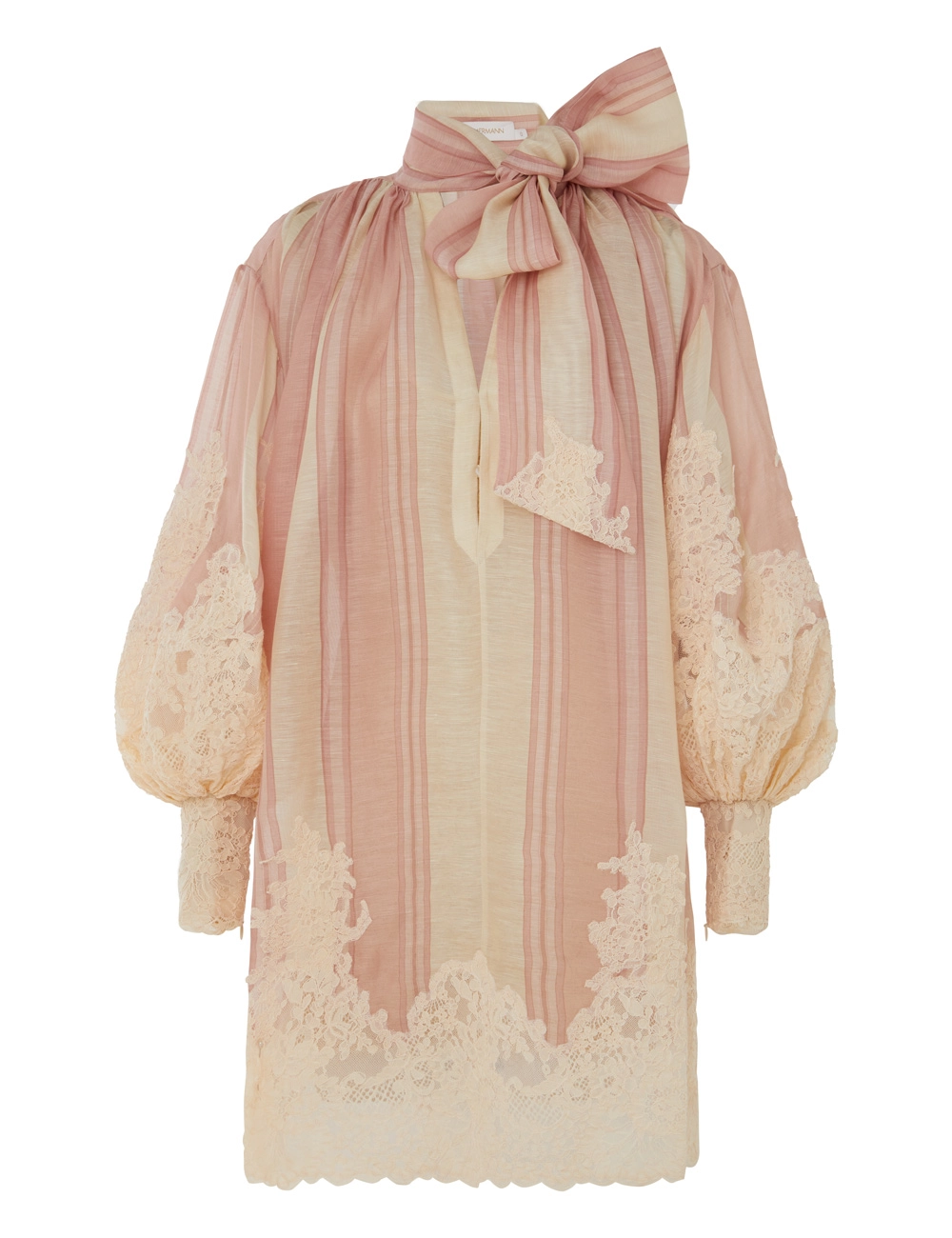 Natura Lace Edge Tie Mini Dress