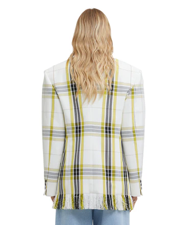 White Yellow Checkered Jacket