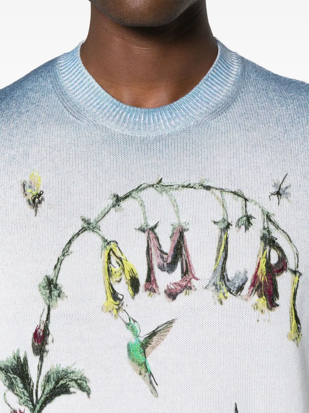 Embroidered Hummingbird Crewneck Sweatshirt