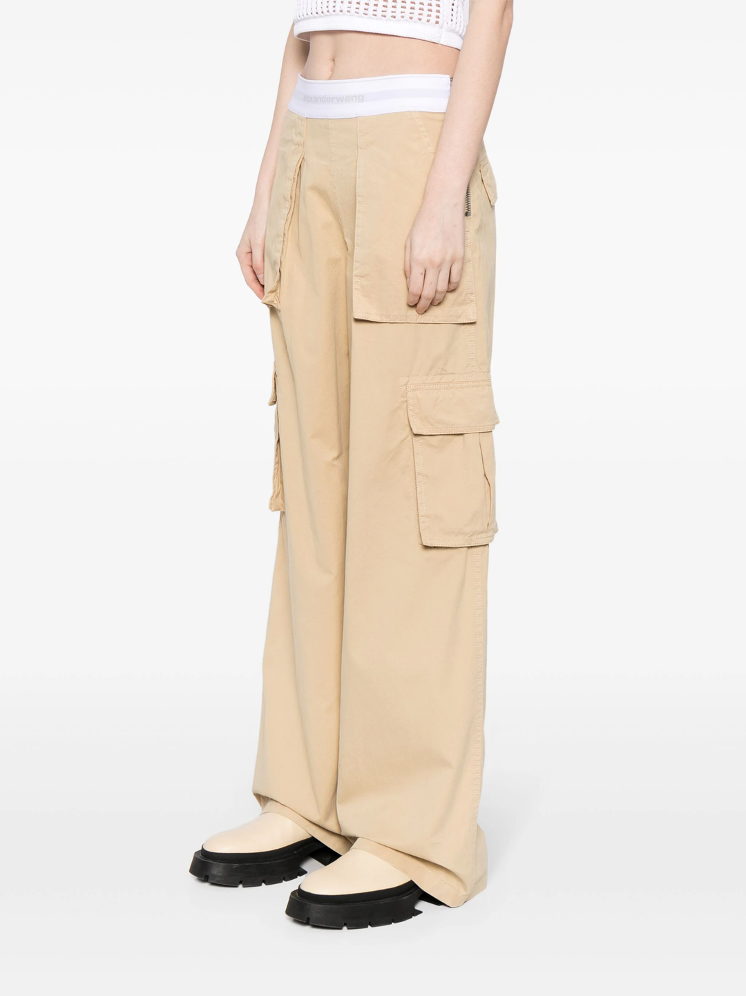 Mid-Rise Cargo Rave Pants In Cotton Twill