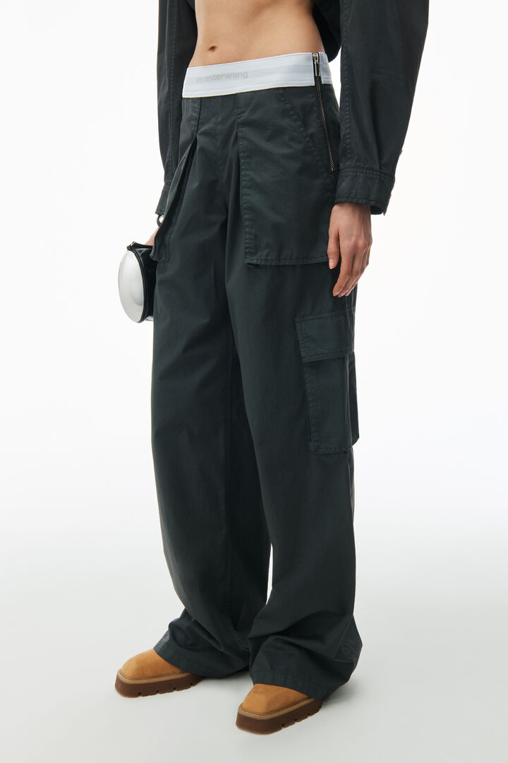 Mid-Rise Cargo Rave Pants In Cotton Twill