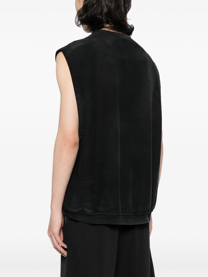 Crew Neck Vest With Pigment Wash