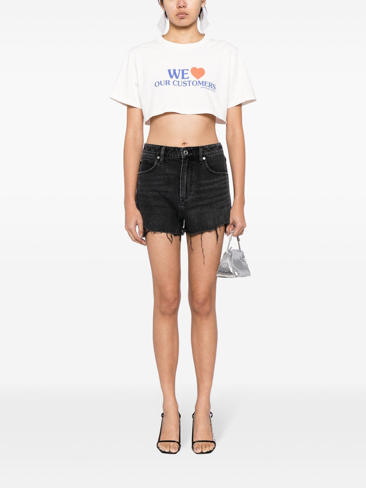 Bite High Rise Denim Short With Logo Pocket