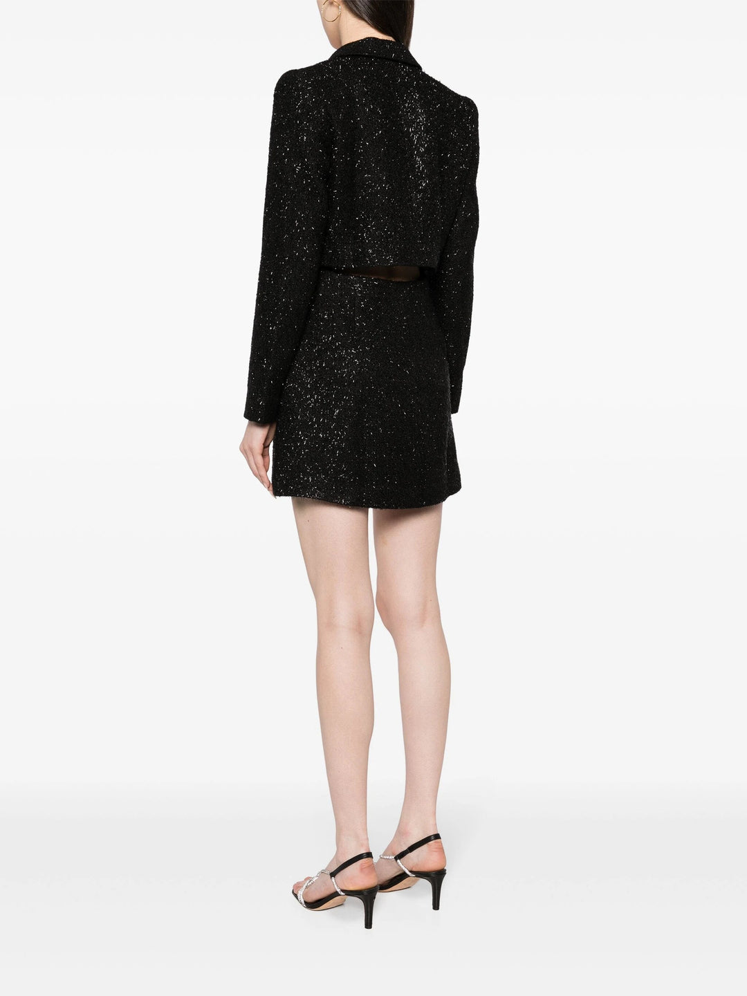 Black Boucle Tailored Mini Dress