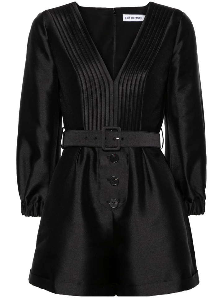 Black Taffeta Playsuit