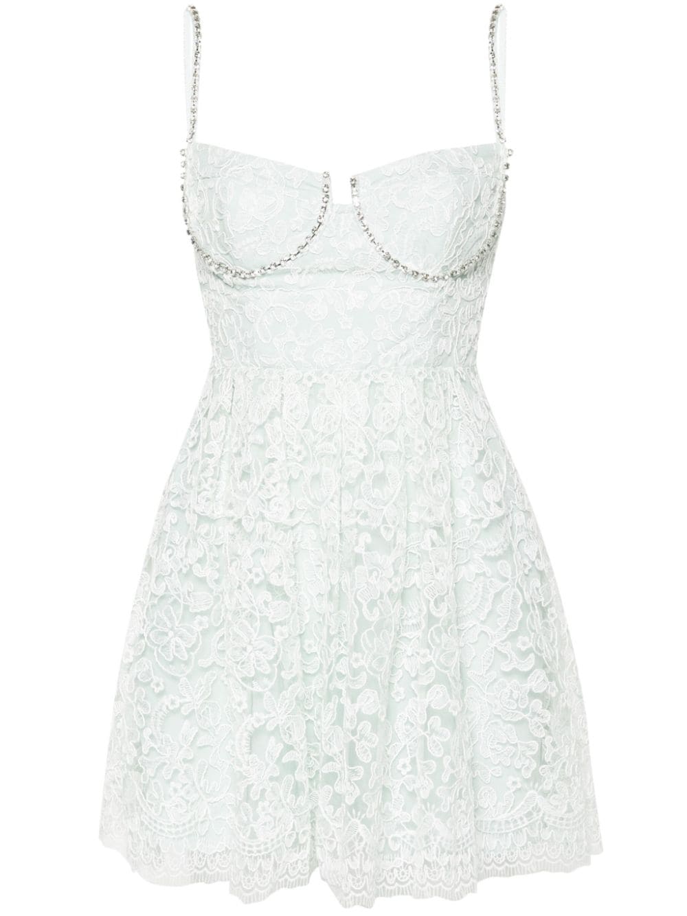 Green Cord Lace Mini Dress