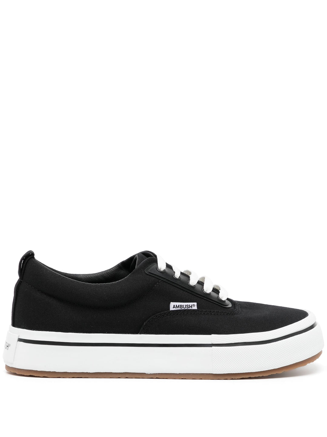 Vulcanized Lace Up Canvas Black Sneakers