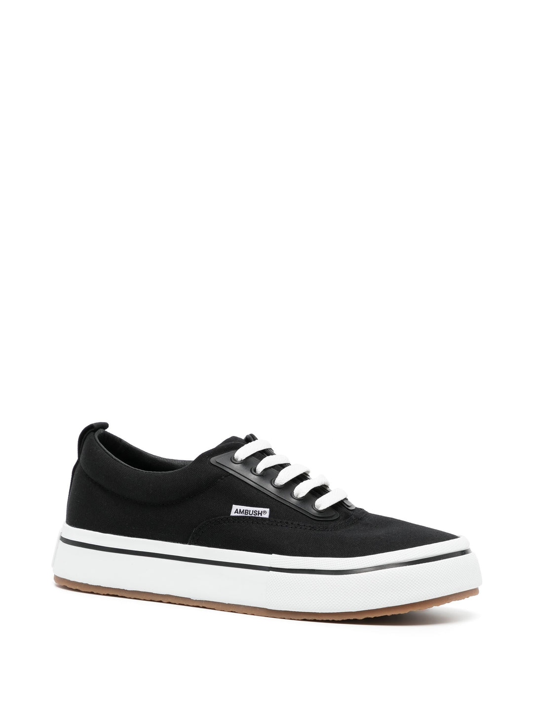 Vulcanized Lace Up Canvas Black Sneakers