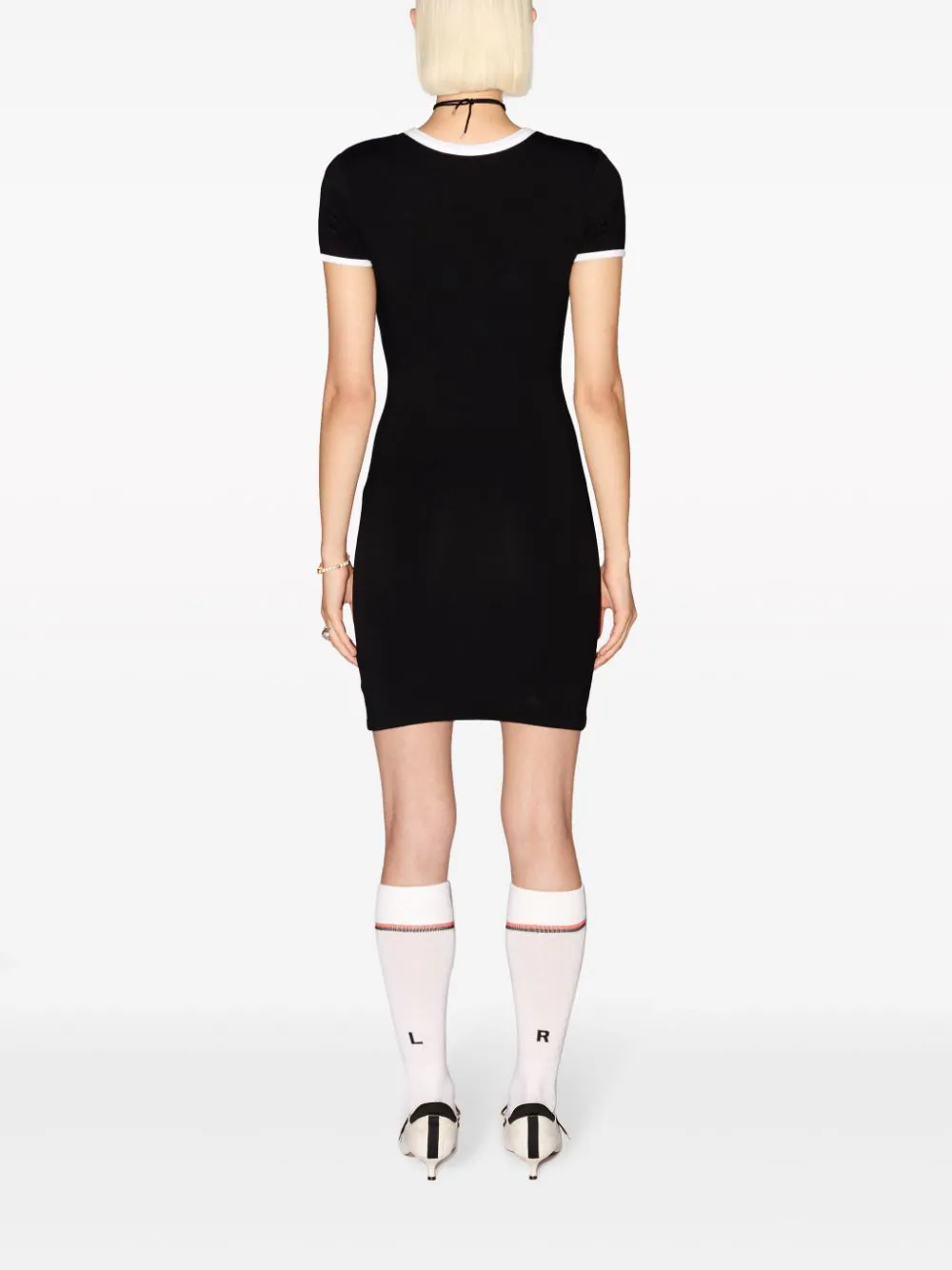 Contrast Rib Mini Dress