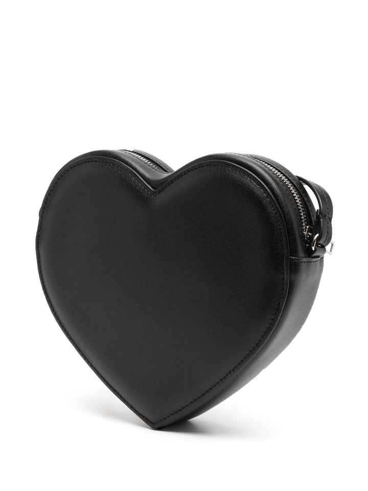 Heart Flat Crossbody Black