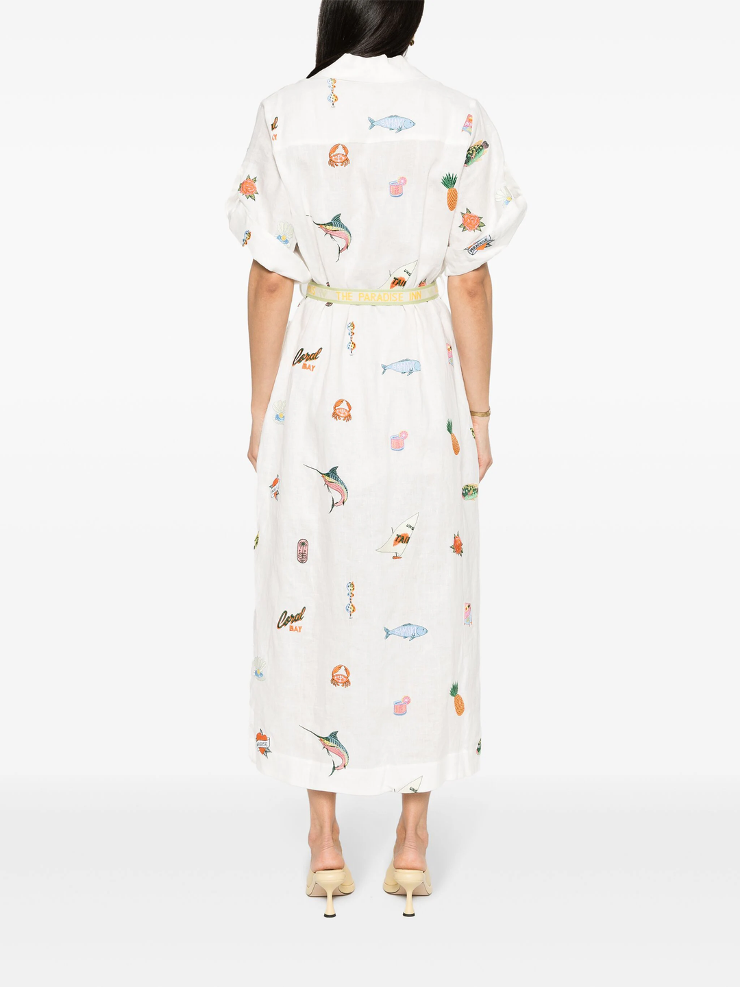 Blue Marlin Embroidered Dress
