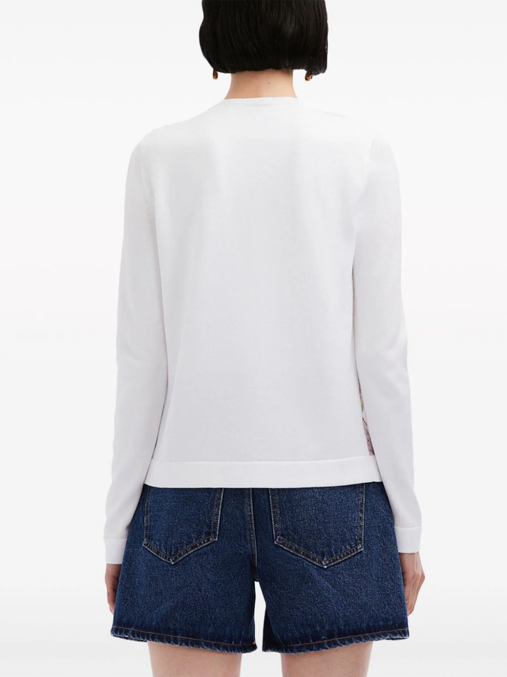 긴팔 프린트 믹스 가디건