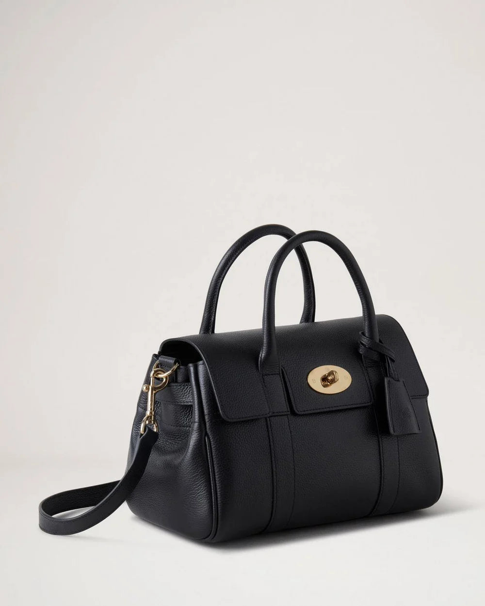 Bayswater Satchel Black Small Classic Grain