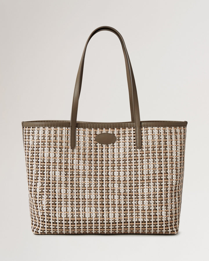 Bayswater Tote Linen Green, Beige Pine & Eggshell Leather Netting