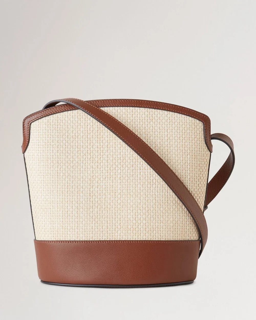 Pimlico Bucket Ecru & Bright Oak Raffia & Bovine Leather