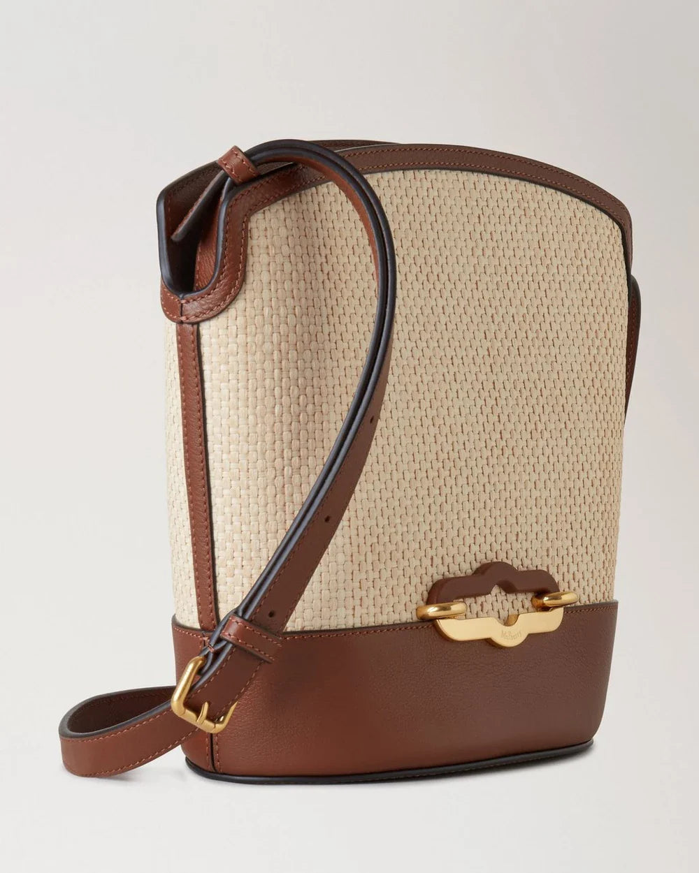 Pimlico Bucket Ecru & Bright Oak Raffia & Bovine Leather