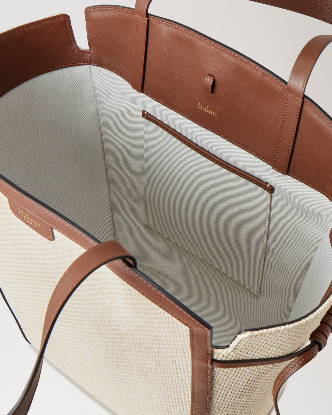 Clovelly Tote Ecru & Bright Oak Raffia