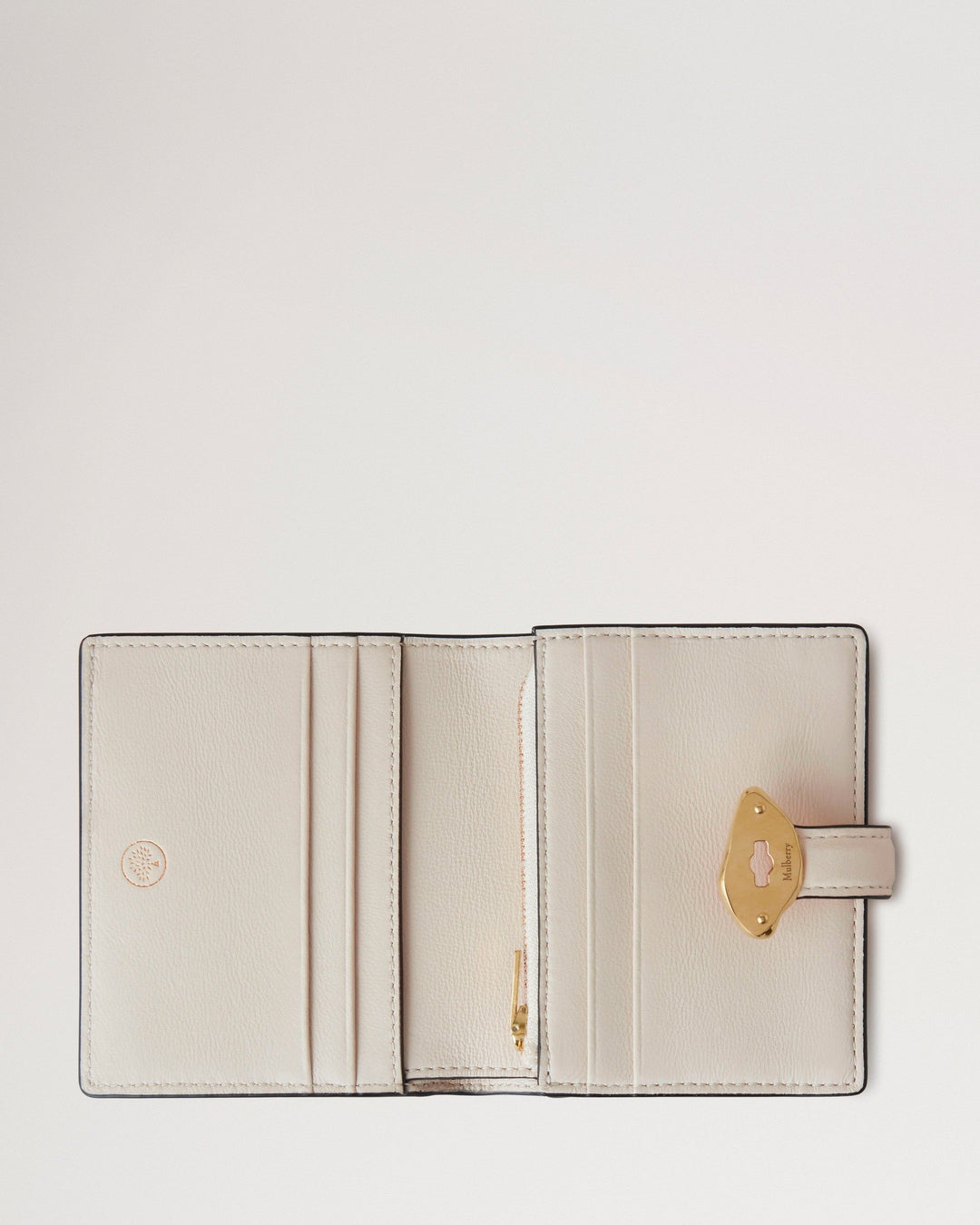 Lana Compact Wallet Eggshell High Gloss Leather