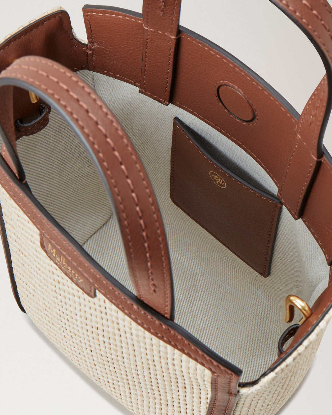 Clovelly Mini Tote Ecru & Bright Oak Raffia