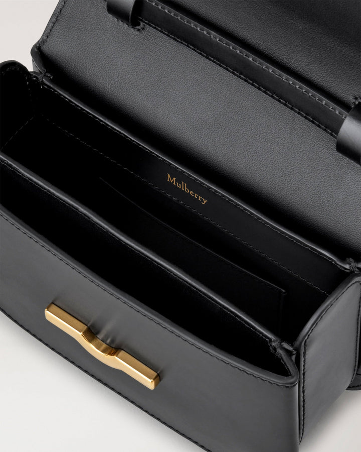 Small Pimlico Satchel Black & Brass Super Lux Calf