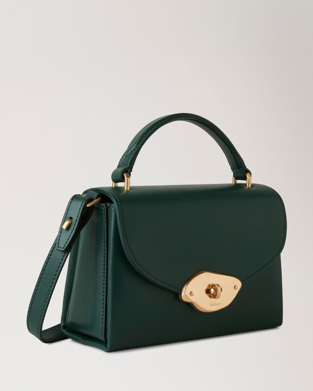 Small Lana Top Handle Mulberry Green High Gloss Leather