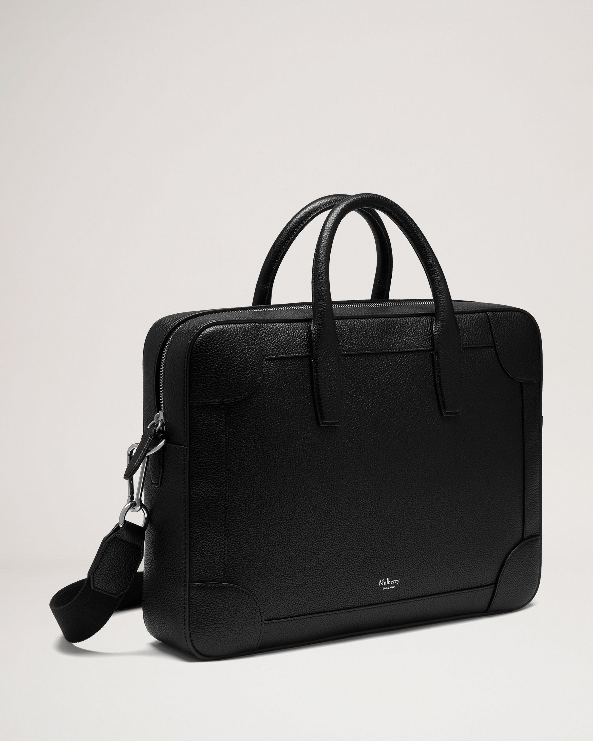 MULBERRY 벨그레이브 싱글 문서 홀더 블랙 스몰 클래식 그레인