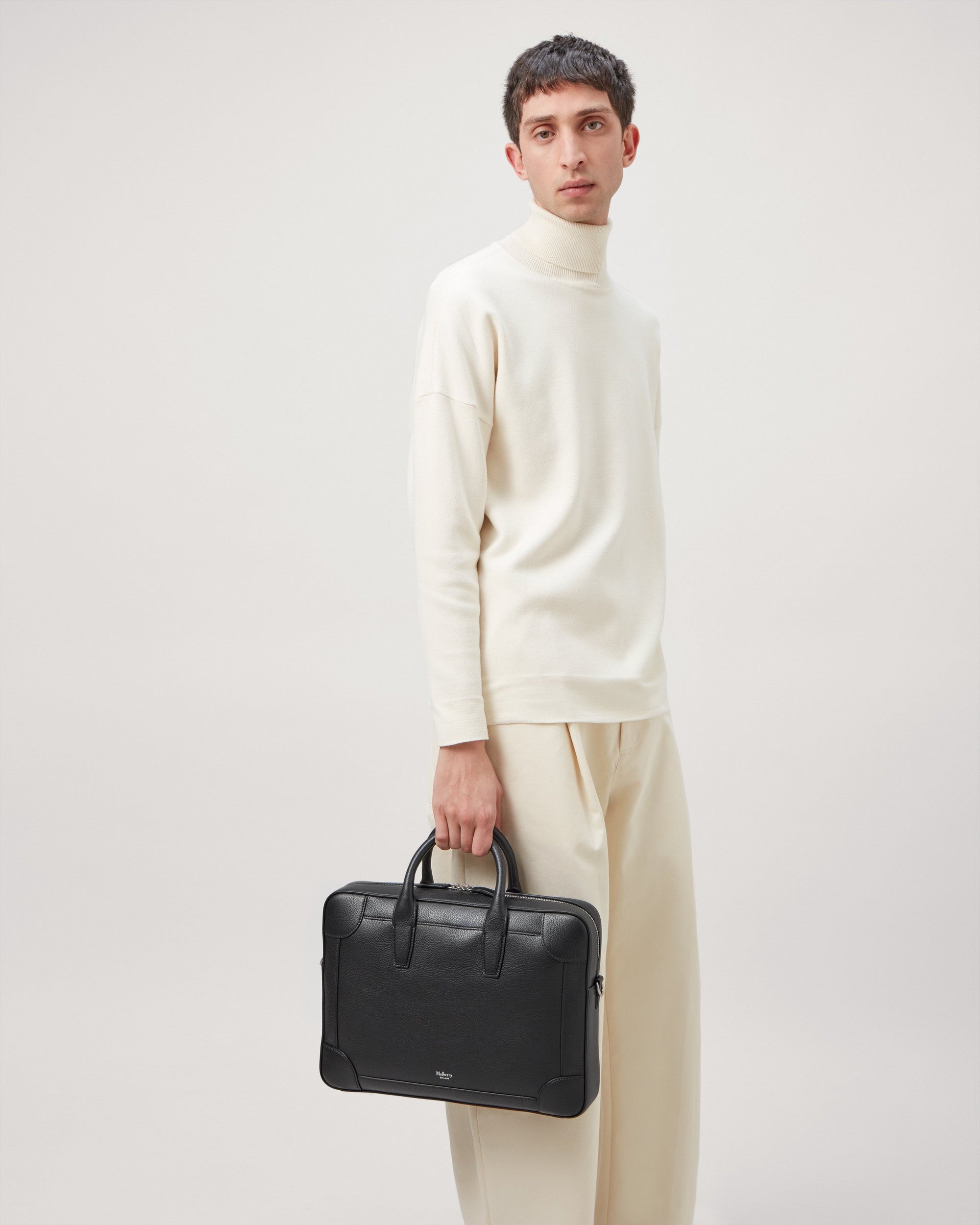 MULBERRY 벨그레이브 싱글 문서 홀더 블랙 스몰 클래식 그레인