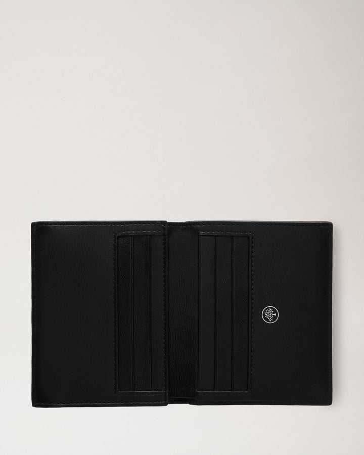 Trifold Wallet Black Small Classic Grain