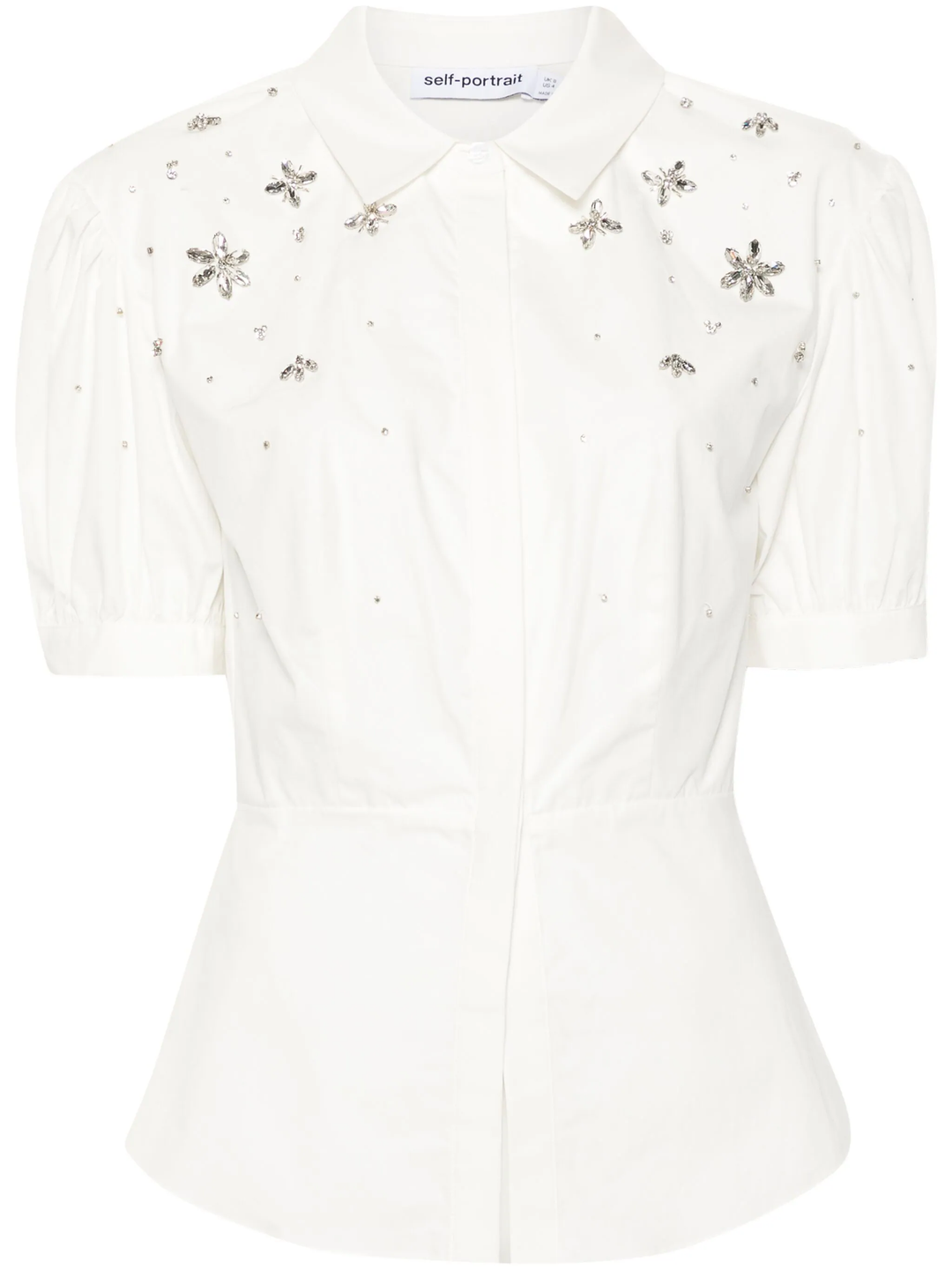 White Cotton Embellished Top