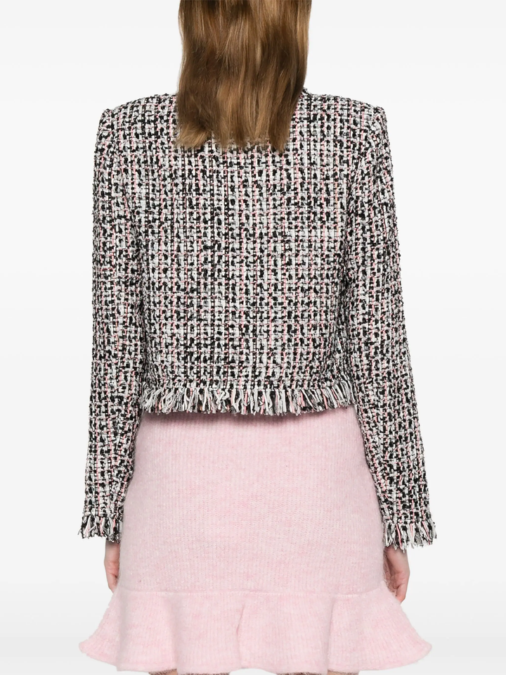 Black Fringed Boucle Jacket