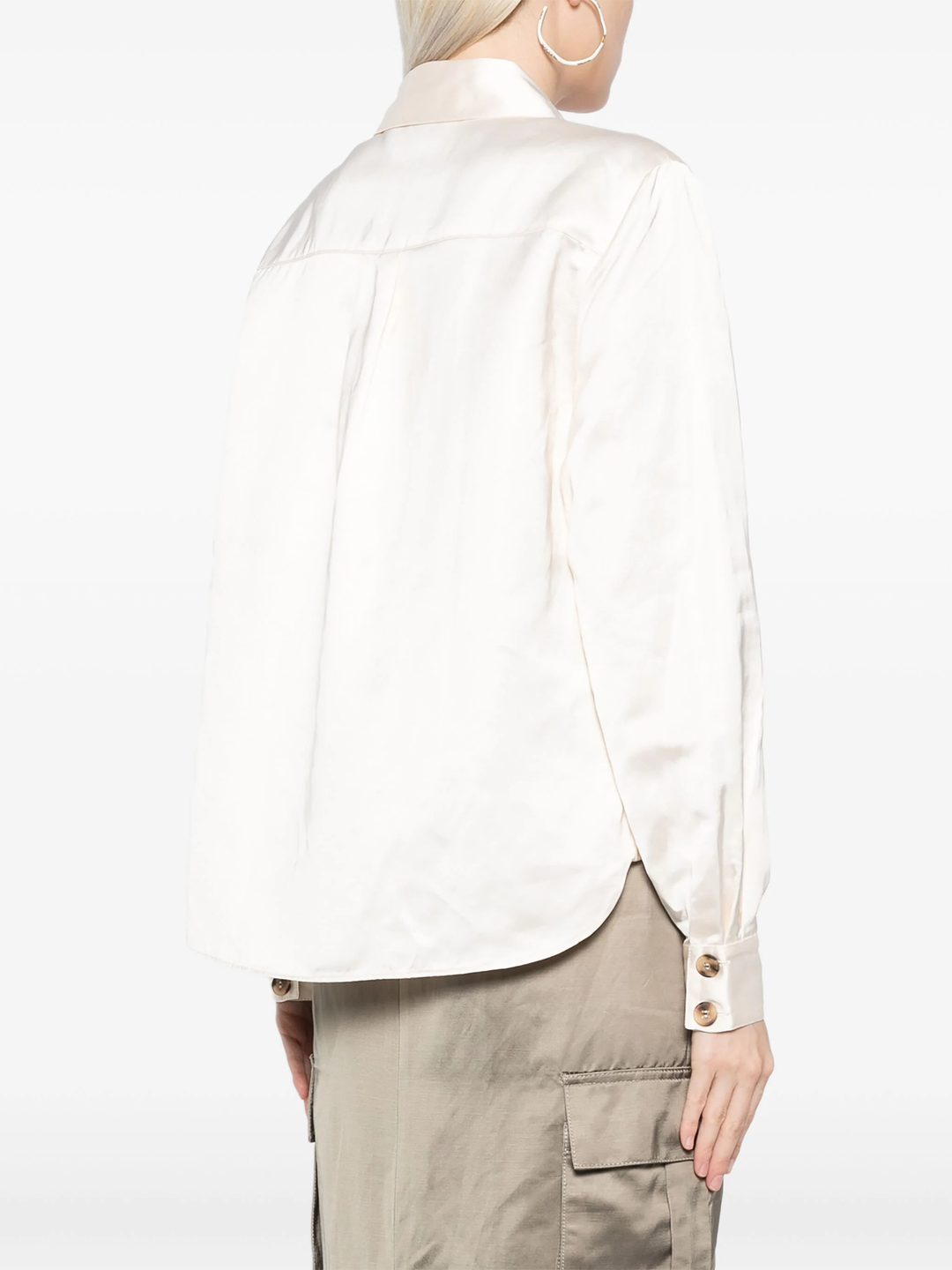 Cream Satin Shirt