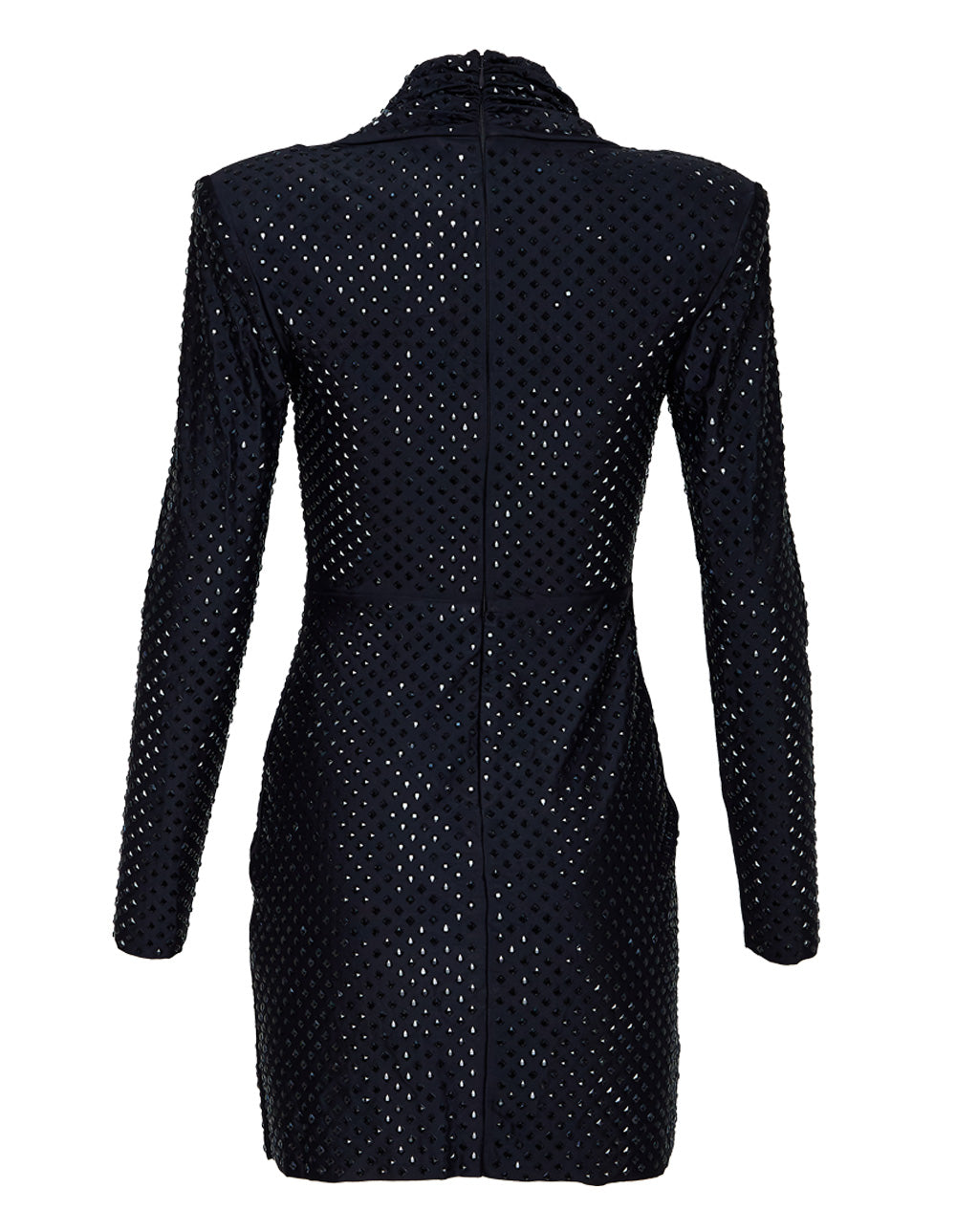 Black Jersey Rhinestone Mini Dress