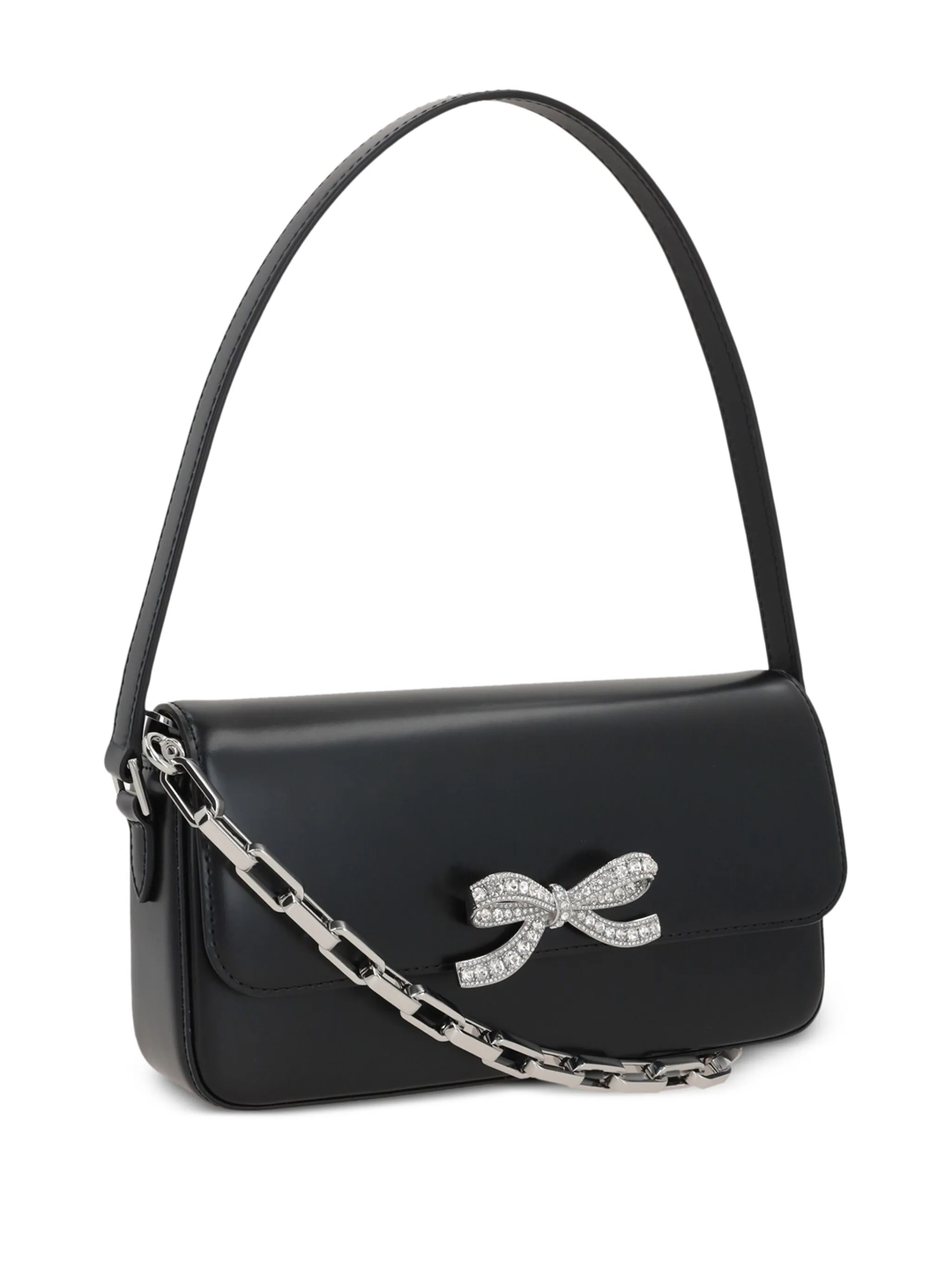 Black Leather Baguette Bag