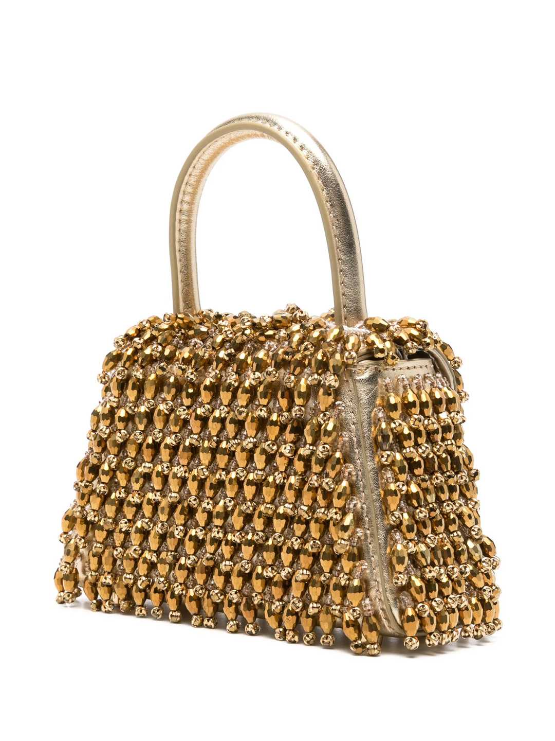 Gold Crystal Embroidery Micro Bag