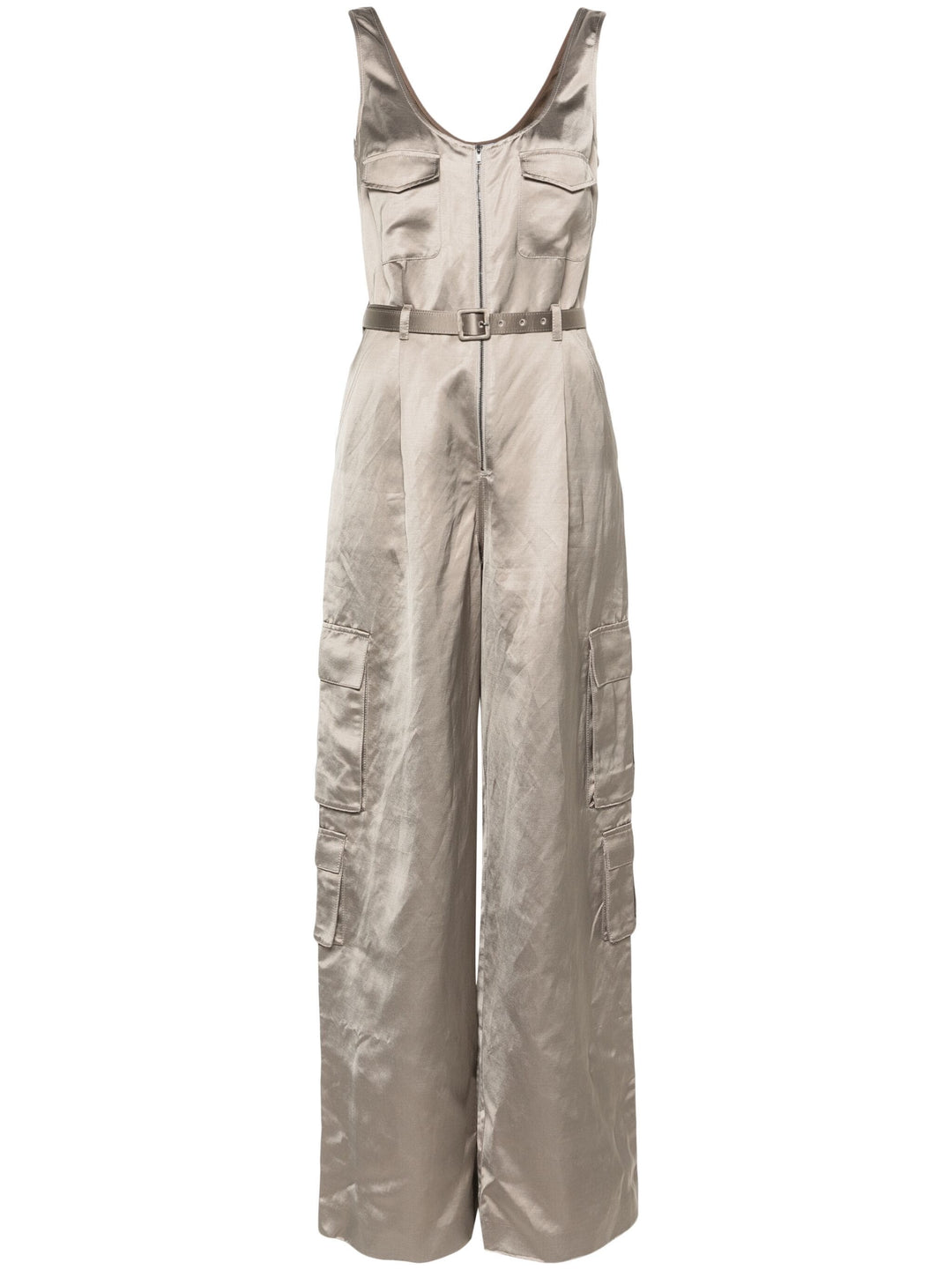 Beige Satin Jumpsuit