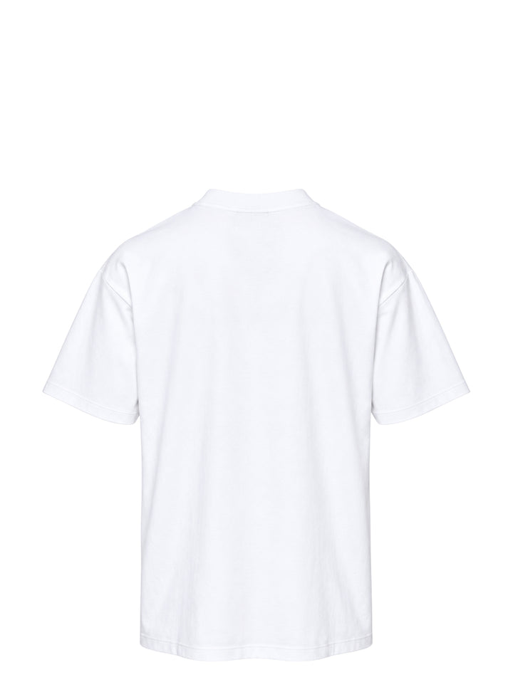Drôle de Monsieur Classic Slogan Tee in white with 'Not From Paris, Madame' chest print, relaxed oversized fit with crew neck and short sleeves - view 2