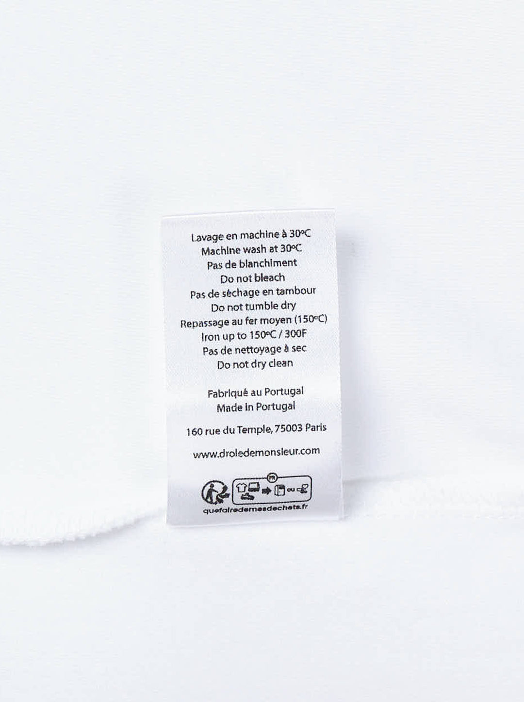 Drôle de Monsieur Classic Slogan Tee in white with 'Not From Paris, Madame' chest print, relaxed oversized fit with crew neck and short sleeves - view 5