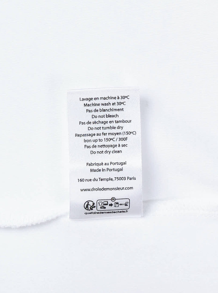 Drôle de Monsieur Classic Slogan Tee in white with 'Not From Paris, Madame' chest print, relaxed oversized fit with crew neck and short sleeves - view 5