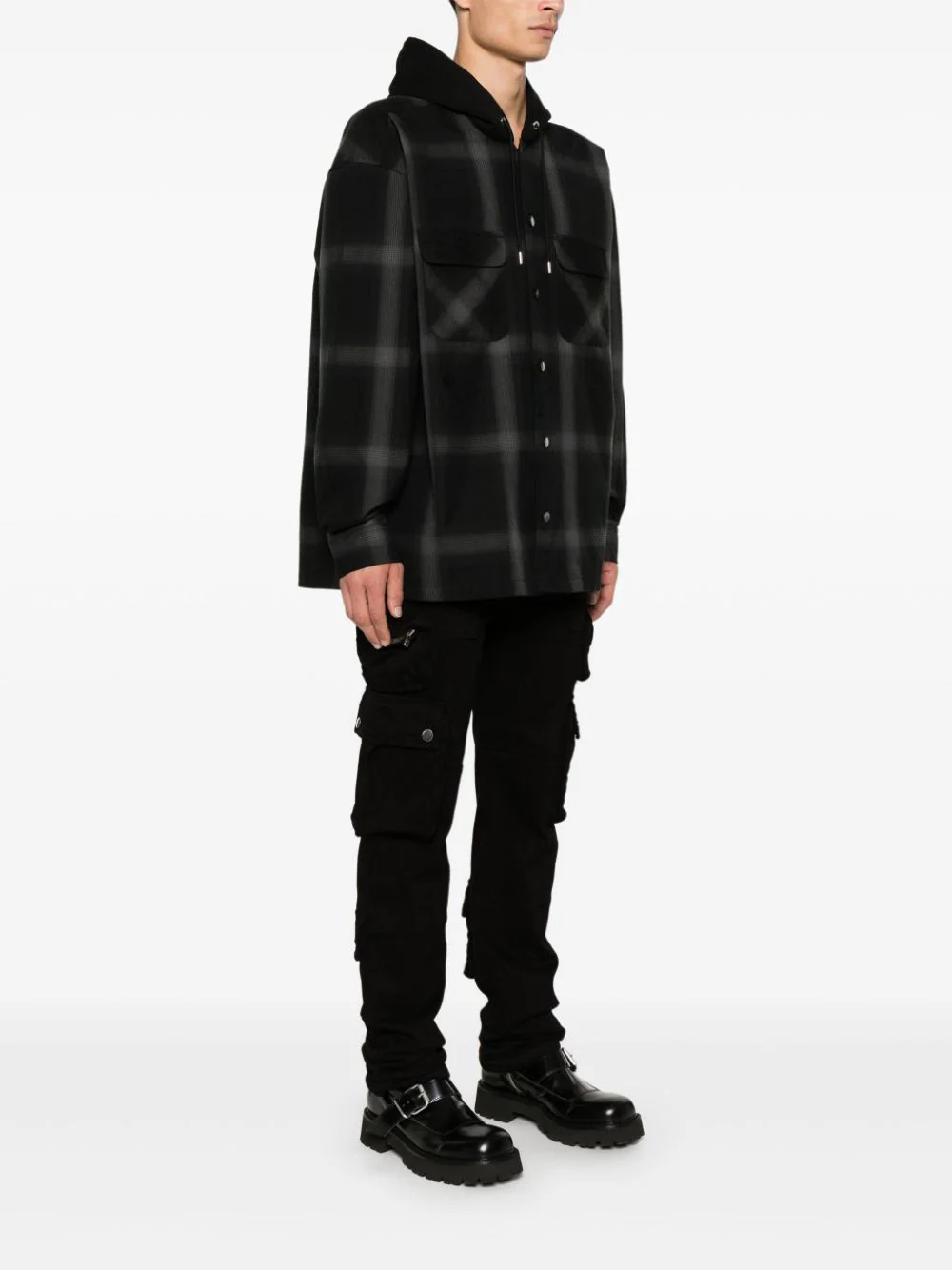 Hooded Plaid Shirt